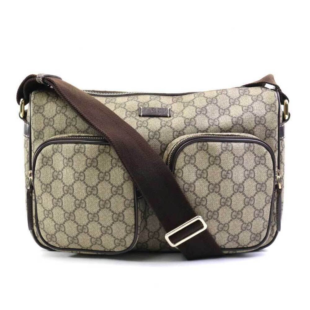 Gucci GG Supreme Canvas Crossbody Bag Brown